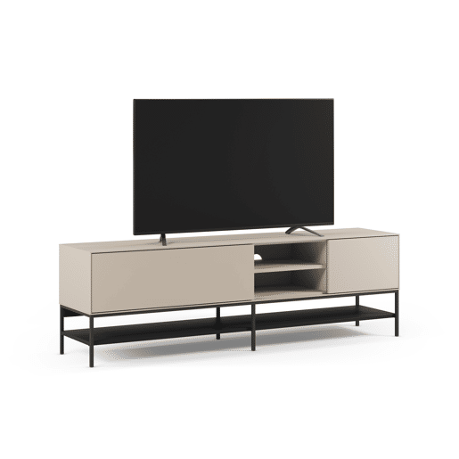 Móvel de TV MICAL 180cm 2 portas creme e preto
