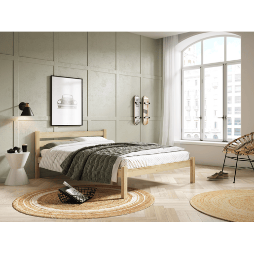 Cama NORDIC 140x190cm madeira maciça polida