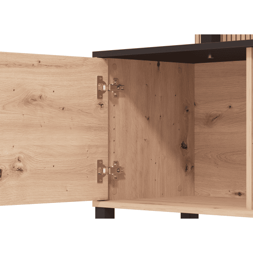 Compacto de TV BELGRADO 208cm preto e carvalho Compacto de TV BELGRADO 208cm preto e carvalho