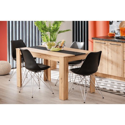 Mesa de jantar fixa NICO carvalho e preto Mesa de jantar fixa NICO carvalho e preto