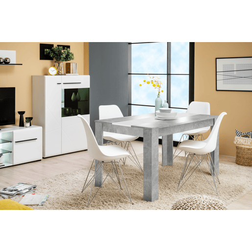 Mesa de jantar fixa NICO cinza e branco