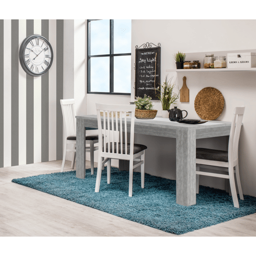 Mesa de jantar fixa NICO cinza e branco