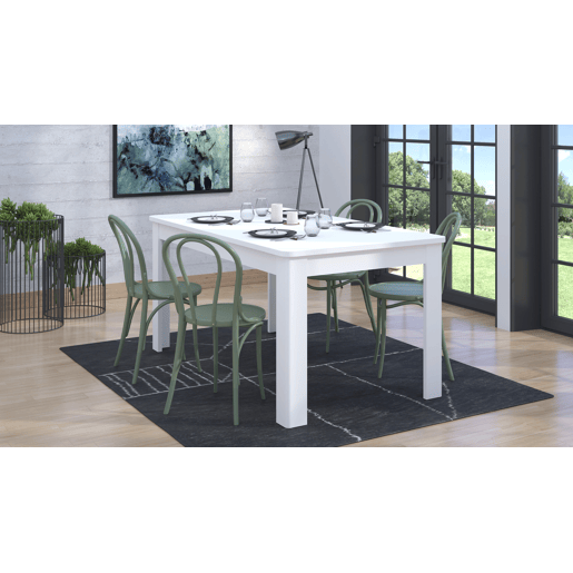 Mesa de jantar extensÃvel JERSEY em branco Mesa de jantar extensÃvel JERSEY em branco