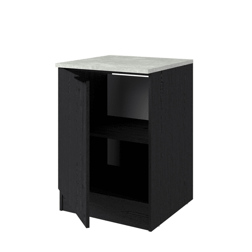 Módulo baixo ANNA 60 cm com 1 porta, preto