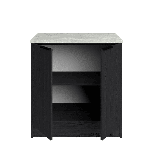 Módulo baixo ANNA 80 cm com 2 portas, preto