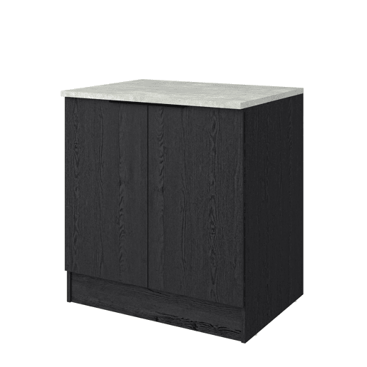 Módulo baixo ANNA 80 cm com 2 portas, preto