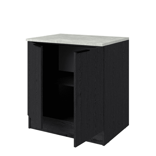 Módulo baixo ANNA 80 cm com 2 portas, preto