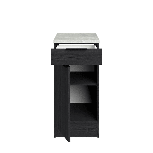Módulo baixo ANNA 40 cm com 1 porta e 1 gaveta, preto Módulo baixo ANNA 40 cm com 1 porta e 1 gaveta, preto