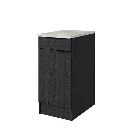Módulo baixo ANNA 40 cm com 1 porta e 1 gaveta, preto Módulo baixo ANNA 40 cm com 1 porta e 1 gaveta, preto