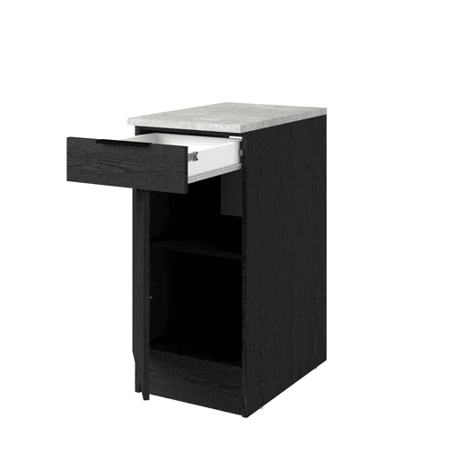 Módulo baixo ANNA 40 cm com 1 porta e 1 gaveta, preto Módulo baixo ANNA 40 cm com 1 porta e 1 gaveta, preto