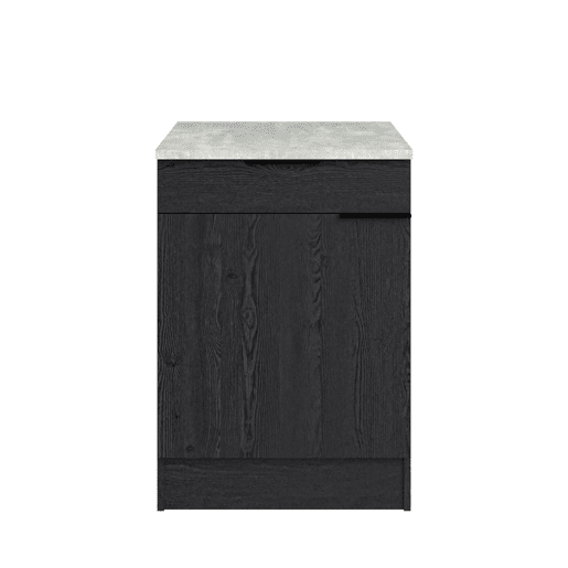 Módulo baixo ANNA 60 cm com 1 porta e 1 gaveta, preto
