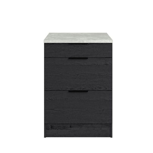 Módulo baixo ANNA 60cm com 3 gavetas cor preto