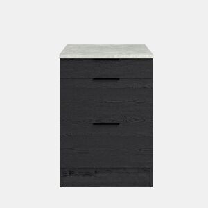 Módulo baixo ANNA 60cm com 3 gavetas cor preto