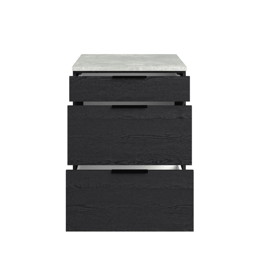 Módulo baixo ANNA 60cm com 3 gavetas cor preto