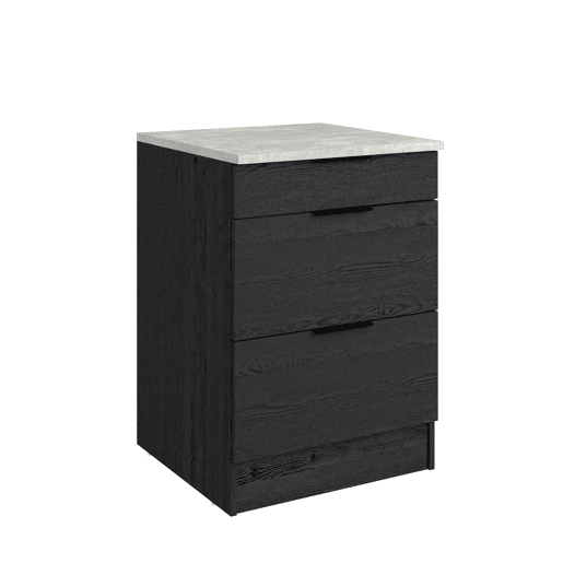 Módulo baixo ANNA 60cm com 3 gavetas cor preto