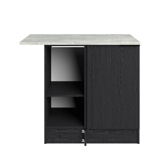 Módulo de canto baixo ANNA 100 cm com 1 porta, preto
