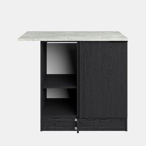 Módulo de canto baixo ANNA 100 cm com 1 porta, preto