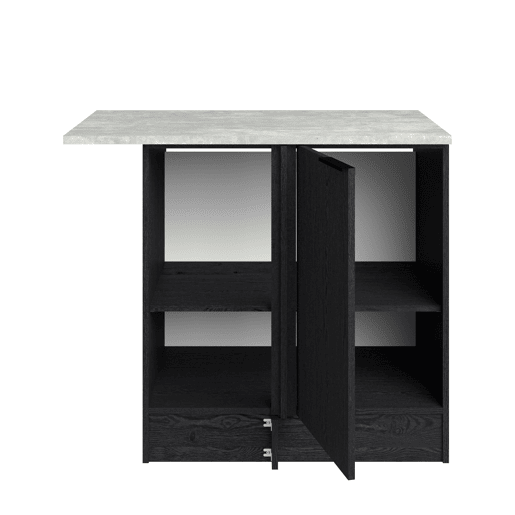 Módulo de canto baixo ANNA 100 cm com 1 porta, preto