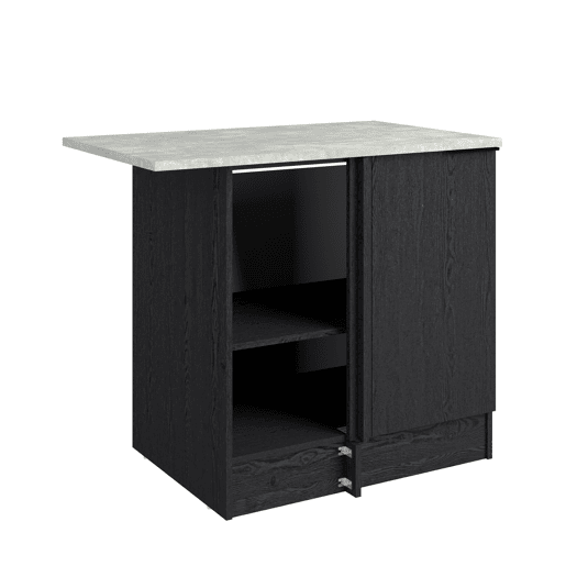 Módulo de canto baixo ANNA 100 cm com 1 porta, preto
