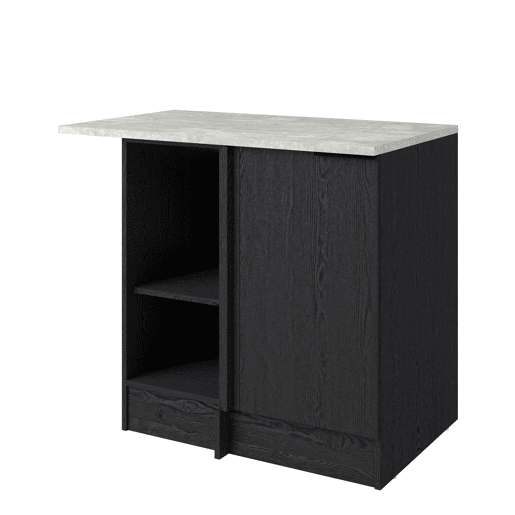 Módulo de canto baixo ANNA 100 cm com 1 porta, preto