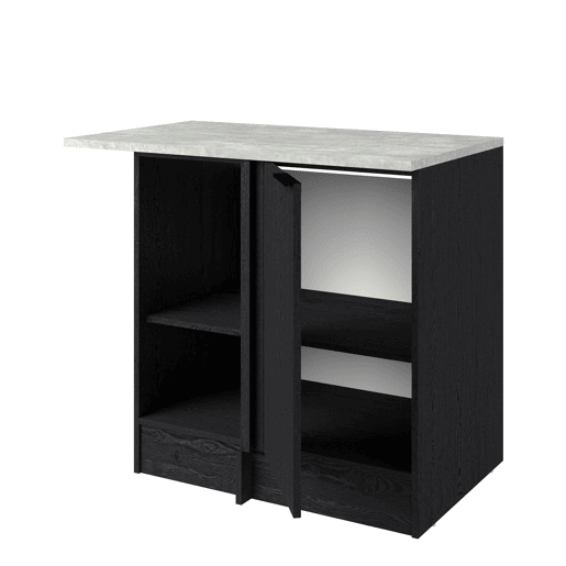 Módulo de canto baixo ANNA 100 cm com 1 porta, preto