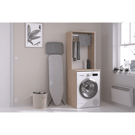 Módulo alto NEXO 65 cm para máquina de lavar, carvalho e branco