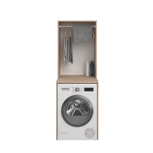 Módulo alto NEXO 65 cm para máquina de lavar, carvalho e branco