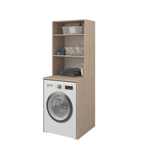 Módulo alto NEXO 65cm para máquina de lavar roupa carvalho e branco