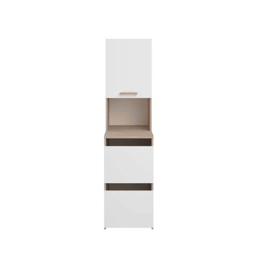 Módulo alto NEXO 43 cm com 3 portas, carvalho e branco