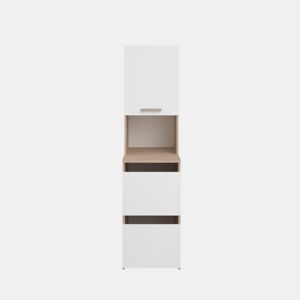 Módulo alto NEXO 43 cm com 3 portas, carvalho e branco