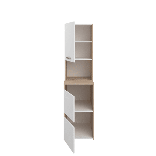 Módulo alto NEXO 43 cm com 3 portas, carvalho e branco
