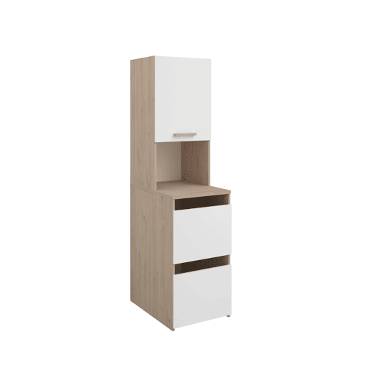 Módulo alto NEXO 43 cm com 3 portas, carvalho e branco
