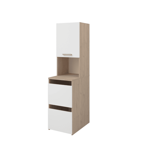 Módulo alto NEXO 43 cm com 3 portas, carvalho e branco