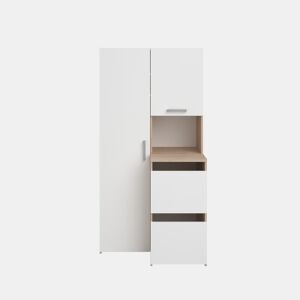 Módulo alto combi NEXO 93 cm com 4 portas, carvalho e branco
