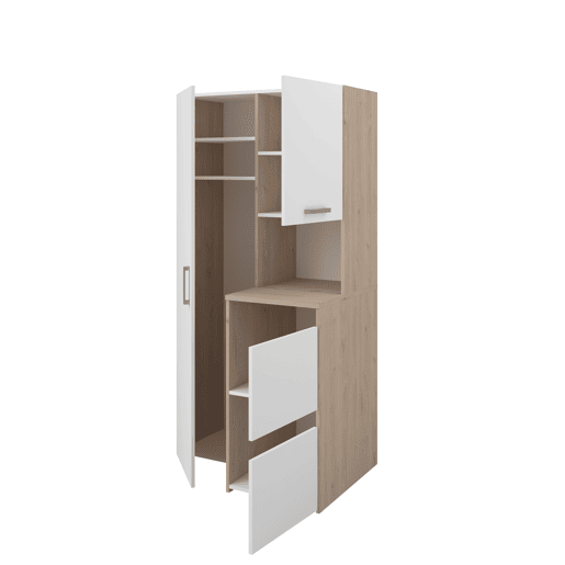 Módulo alto combi NEXO 93 cm com 4 portas, carvalho e branco Módulo alto combi NEXO 93 cm com 4 portas, carvalho e branco