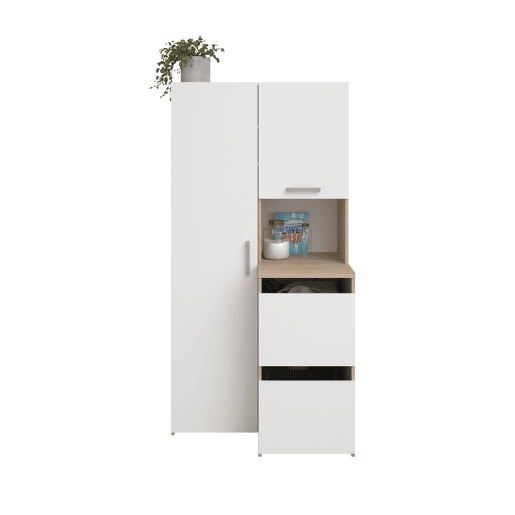 Módulo alto combi NEXO 93 cm com 4 portas, carvalho e branco Módulo alto combi NEXO 93 cm com 4 portas, carvalho e branco
