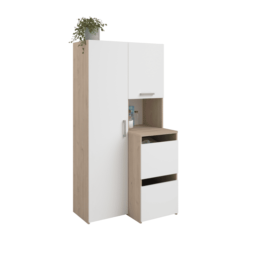 Módulo alto combi NEXO 93 cm com 4 portas, carvalho e branco Módulo alto combi NEXO 93 cm com 4 portas, carvalho e branco