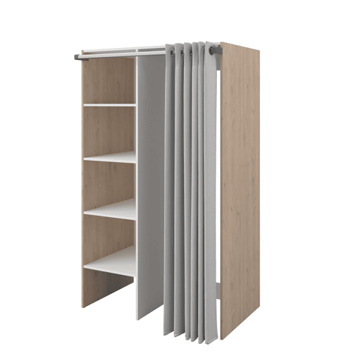 Módulo alto NEXO 111 cm com cortina, carvalho e branco Módulo alto NEXO 111 cm com cortina, carvalho e branco