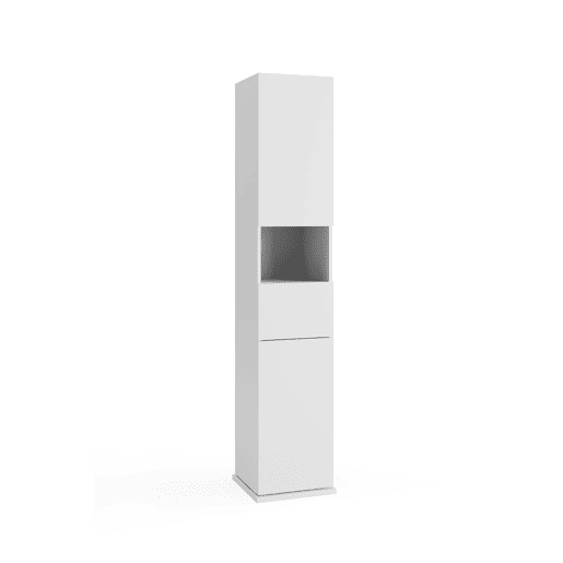 Roupeiro giratório NAPOLI com portas e espelho 188x35cm branco