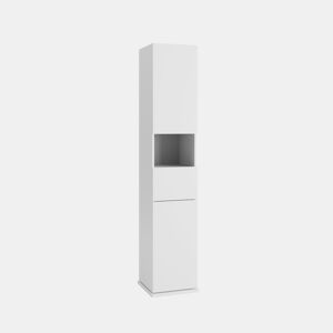 Roupeiro giratório NAPOLI com portas e espelho 188x35cm branco