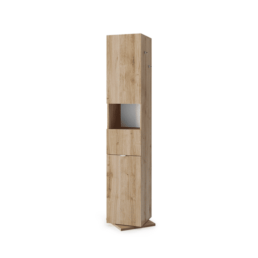 Roupeiro giratório NAPOLI com portas e espelho 188x35cm carvalho