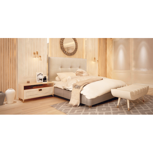 Cabeceira RUBENS 160x115x12 cm tecido cor bege