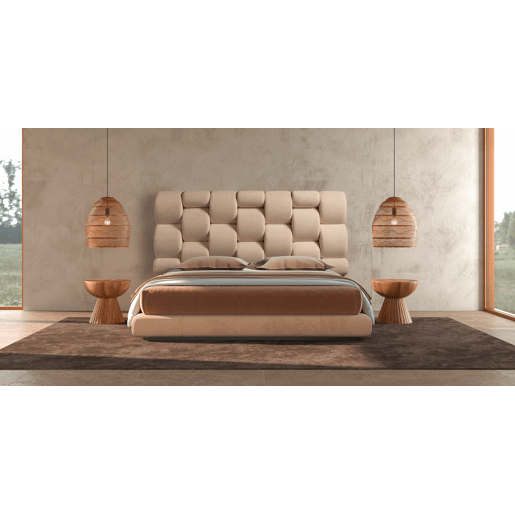 Cabeceira DANUBIO 160x115x12 cm tecido bege