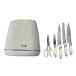Set de 4 cuchillos y tijeras de cocina marca G9 Set de 4 cuchillos y tijeras de cocina marca G9 Plateado