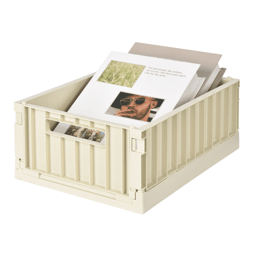 Caixa de plástico PLEGABLE I 18,6x43x29,5cm cor bege