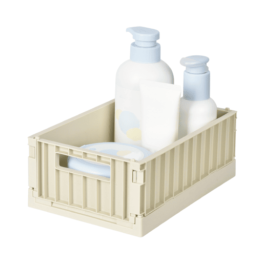 Caixa de plástico PLEGABLE I 11,8x29,5x21,2cm cor bege
