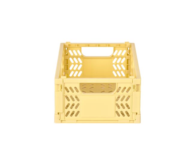 Caja de plástico plegable ii 8,5x21x14,5cm color amarillo - conforama
