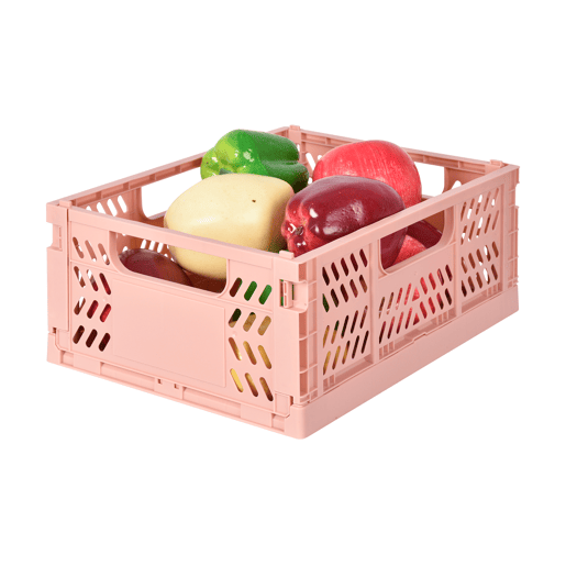Caixa de plástico PLEGABLE II 12,3x29x21,3cm cor rosa