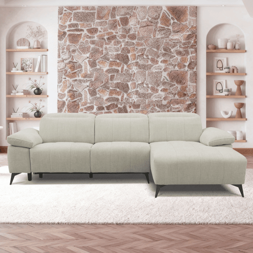 Chaise longue direita ANDY com relax elétrico cor bege