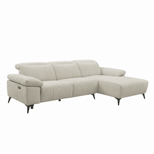 Chaise longue direita ANDY com relax elétrico cor bege